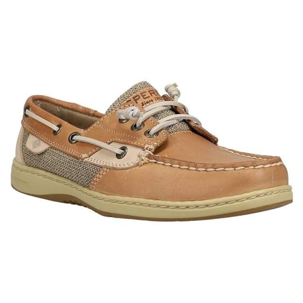 Sperry Women's Rosefish Lace-Up Slip On Tan Leather Casual Boat Shoes Size 10W